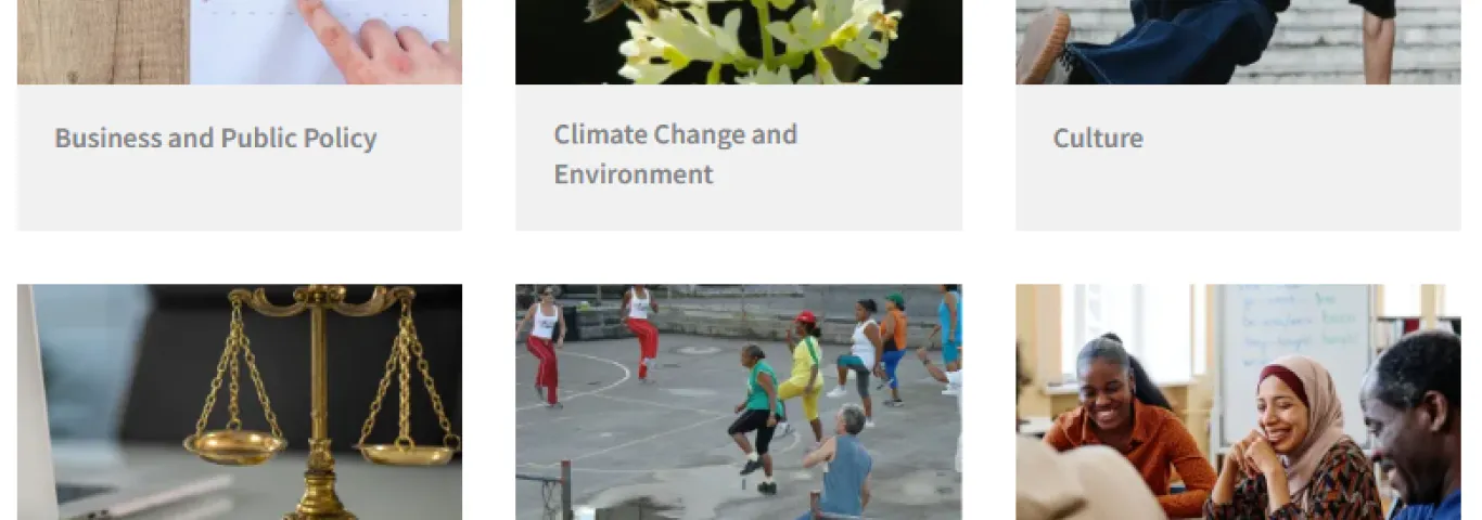 screen shot from the new Exploratory Pathways page