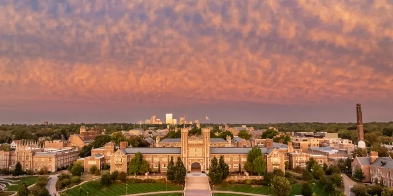 The WashU Danforth Campus at dawn. (Photo: Whitney Curtis/WashU)